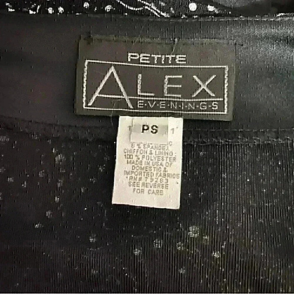 Alex Evenings Blouse Petite Black Embellished Wrap Style Holiday Party New Year - Picture 6 of 8